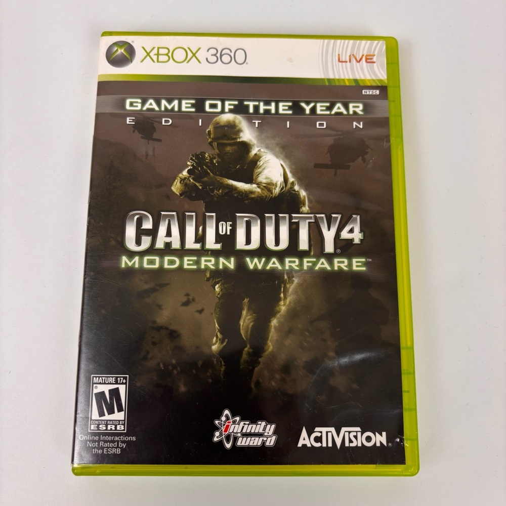 Call of Duty 4: Modern Warfare Xbox 360 Game Live Mature Game Of The Year